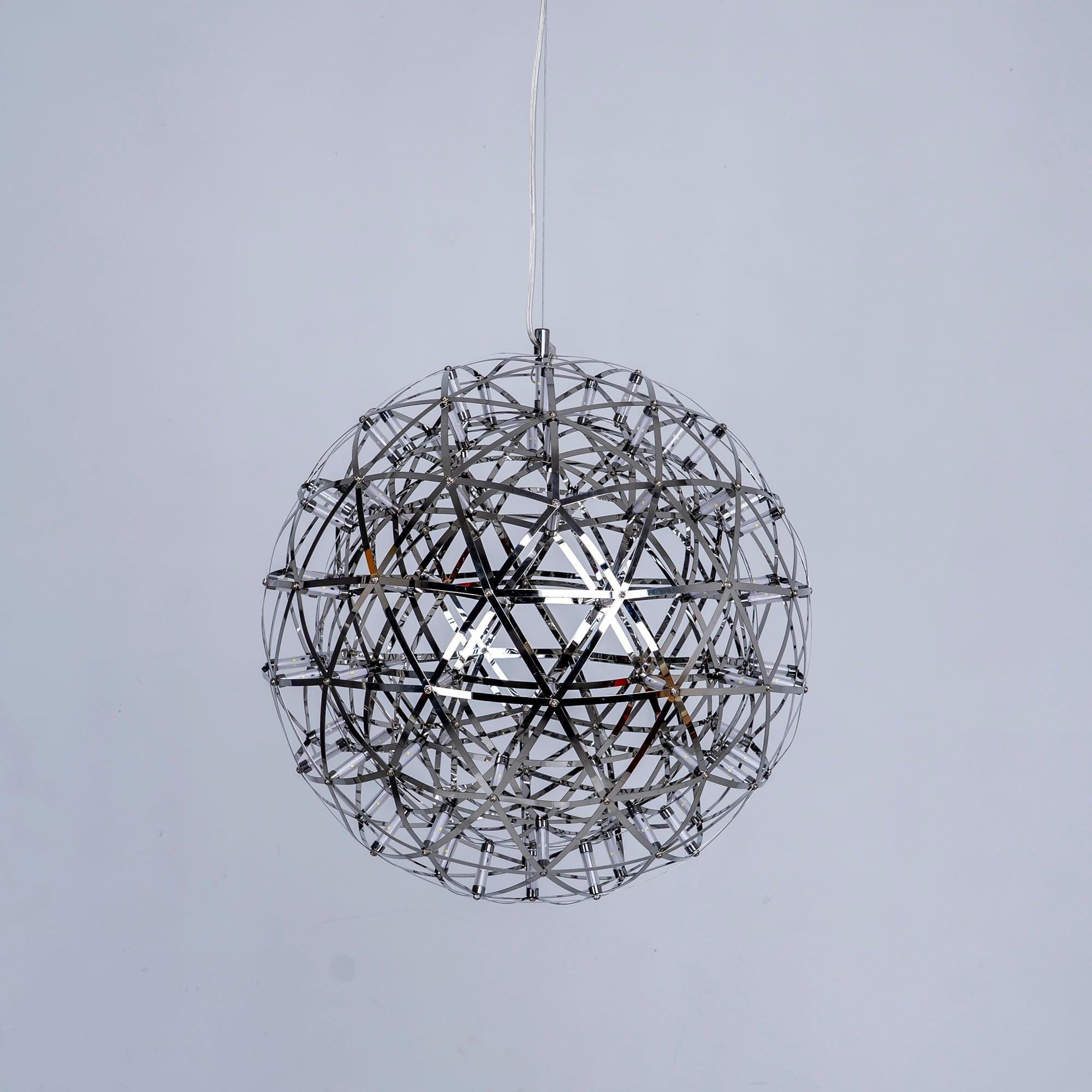 Modern LED Spark Ball Pendant Light Starry Night Fireworks Stainless Steel Chandelier