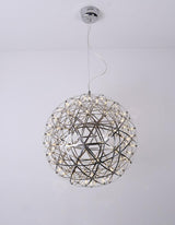 Modern LED Spark Ball Pendant Light Starry Night Fireworks Stainless Steel Chandelier