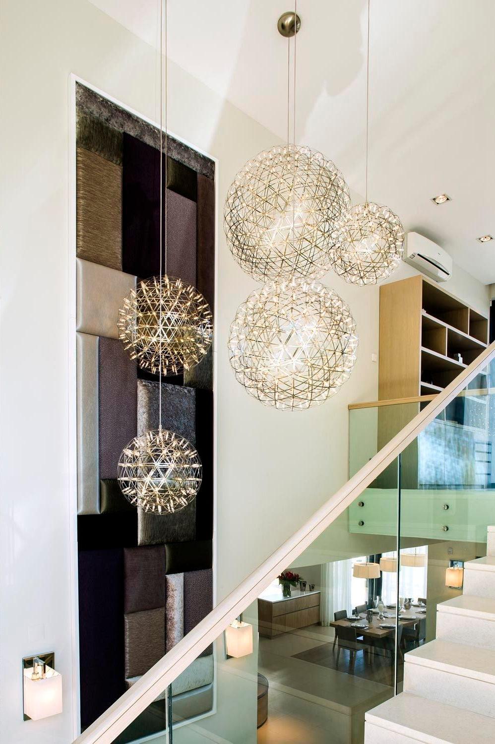 Modern LED Spark Ball Pendant Light Starry Night Fireworks Stainless Steel Chandelier