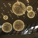 Modern LED Spark Ball Pendant Light Starry Night Fireworks Stainless Steel Chandelier