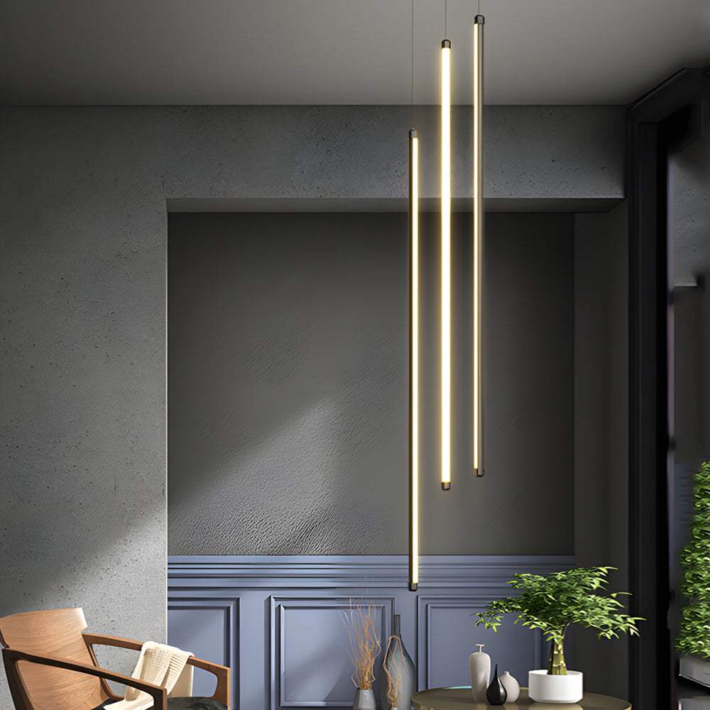 Modern LED Spiral Multi Strip Chandelier for High Ceiling Staircase and Villa