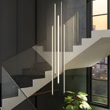 Modern LED Spiral Multi Strip Chandelier for High Ceiling Staircase and Villa