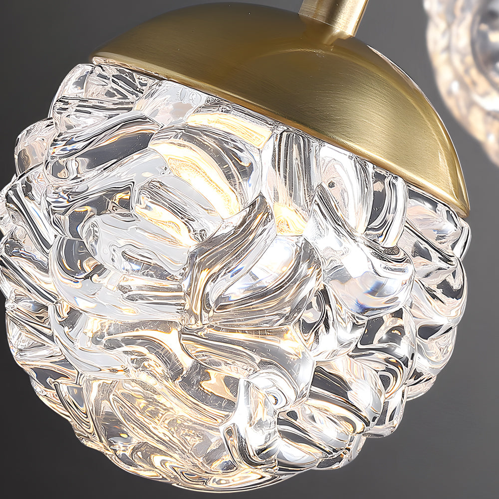 Modern LED Spiral Staircase Chandelier with Pineapple Glass Globes Multi Light Pendant for High Ceilings