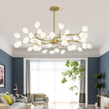 Modern LED Sputnik Bubble Chandelier with White Acrylic Shades and Nordic Metal Frame