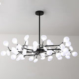 Modern LED Sputnik Bubble Chandelier with White Acrylic Shades and Nordic Metal Frame