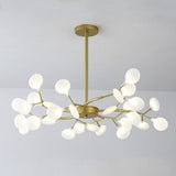 Modern LED Sputnik Bubble Chandelier with White Acrylic Shades and Nordic Metal Frame