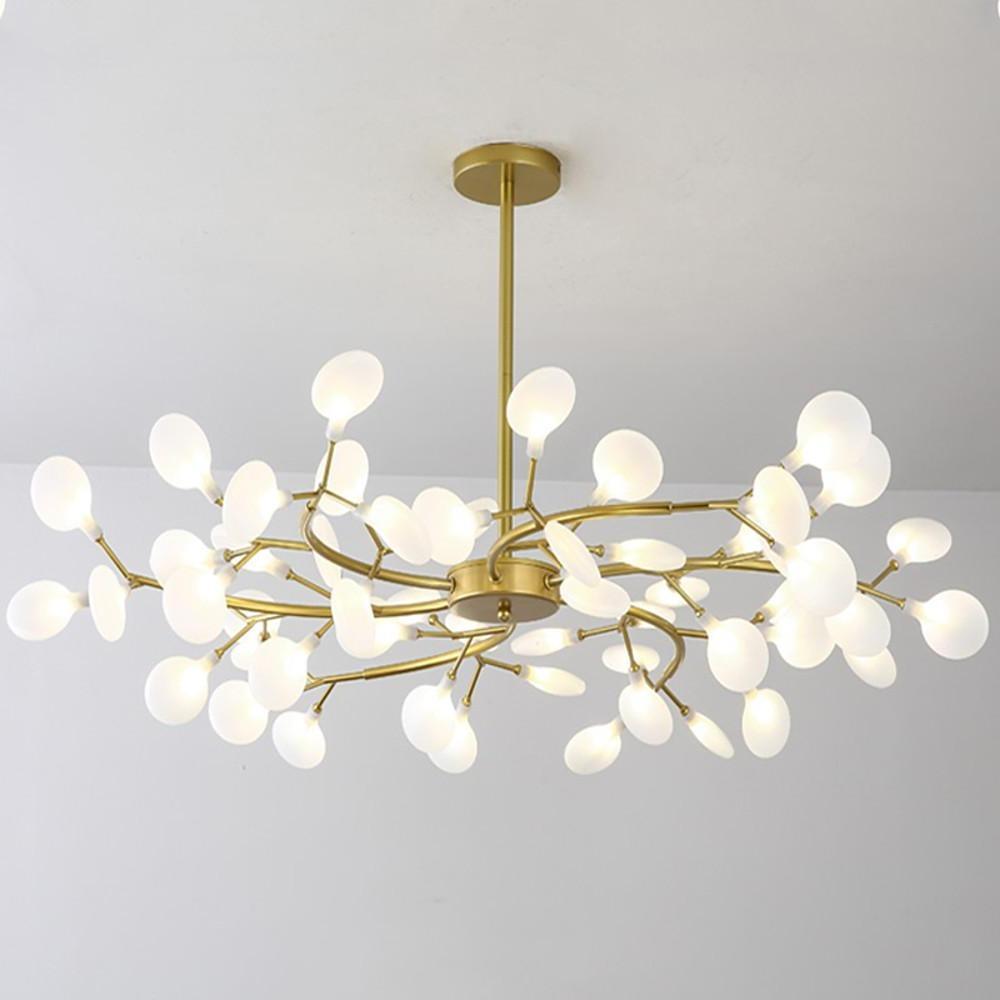Modern LED Sputnik Bubble Chandelier with White Acrylic Shades and Nordic Metal Frame