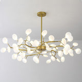 Modern LED Sputnik Bubble Chandelier with White Acrylic Shades and Nordic Metal Frame