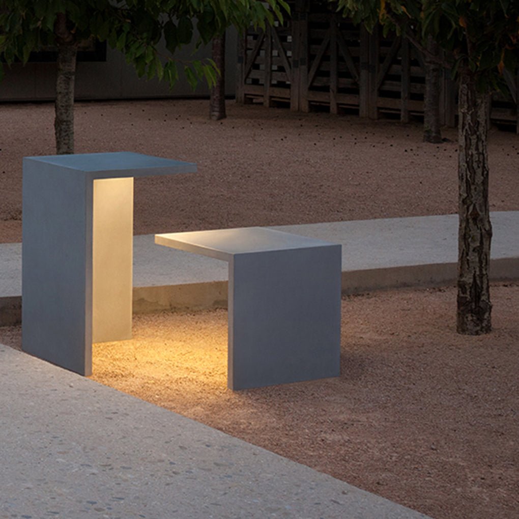 Modern LED Square Cube Garden Stool Light Waterproof Outdoor Landscape Table Lamp