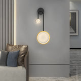 Modern LED Star Ring Wall Sconce with Three Step Dimming and Spotlight Gold and Black