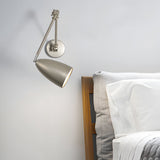 Modern LED Swing Arm Wall Sconce with 3 Adjustable Joints and Dimmable Light for Bedside Reading