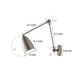 Modern LED Swing Arm Wall Sconce with 3 Adjustable Joints and Dimmable Light for Bedside Reading