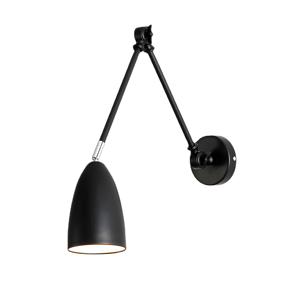 Modern LED Swing Arm Wall Sconce with 3 Adjustable Joints and Dimmable Light for Bedside Reading
