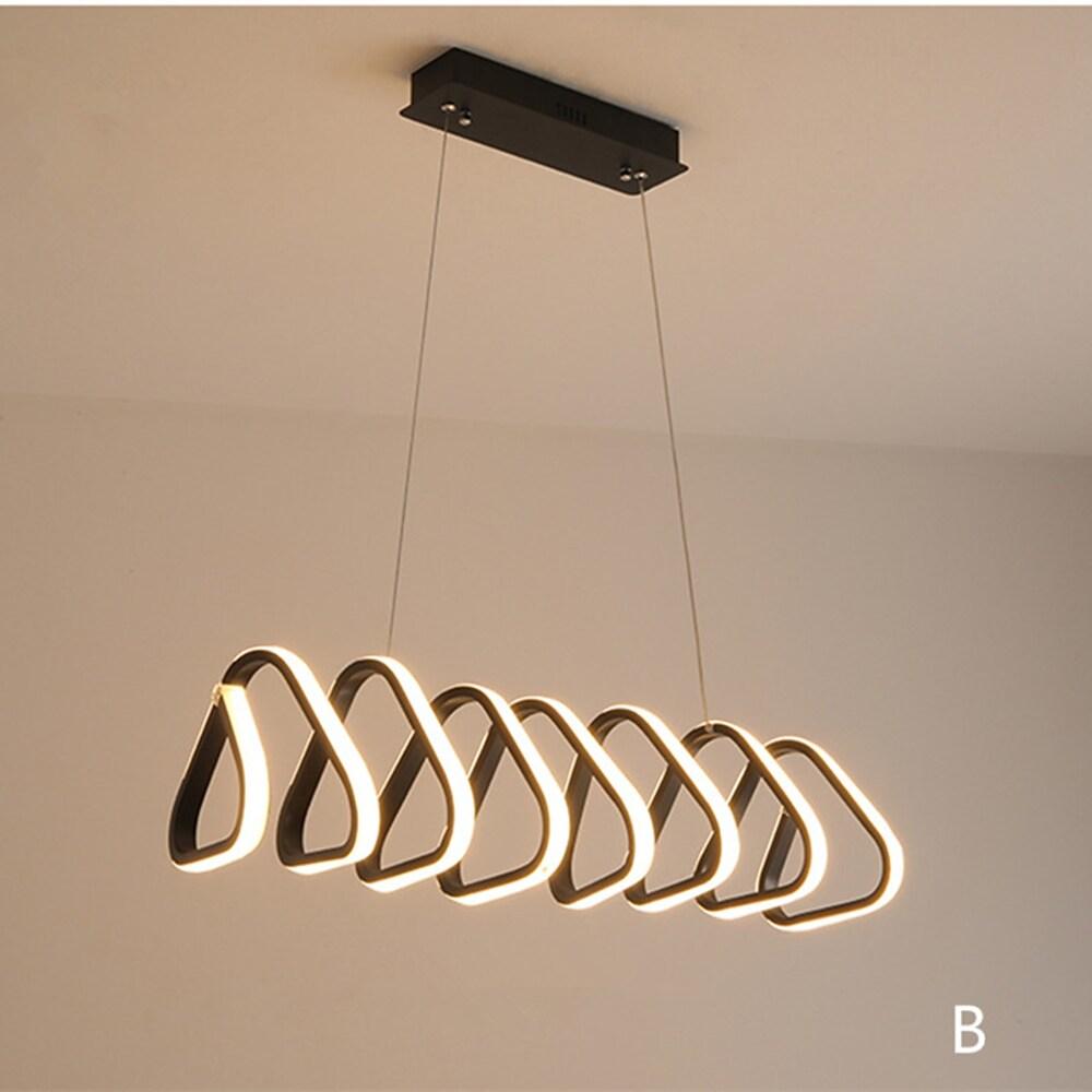 Modern LED Triangular Pendant Light Dimmable Acrylic Ceiling Fixture for Kitchen and Dining Room