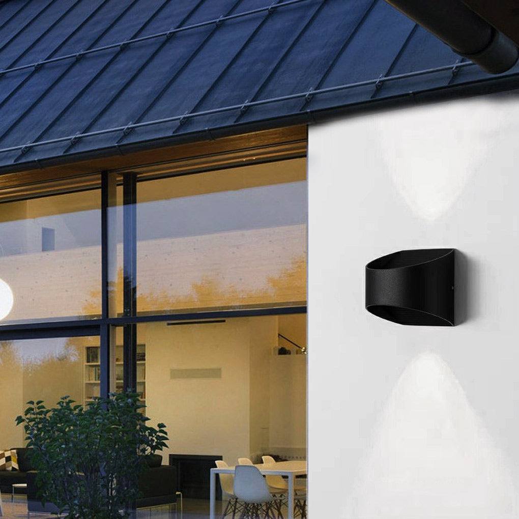 Modern LED Up and Down Outdoor Wall Sconce Waterproof Exterior Porch Lamp in Aluminum