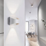 Modern LED Up and Down Outdoor Wall Sconce Waterproof Exterior Porch Lamp in Aluminum