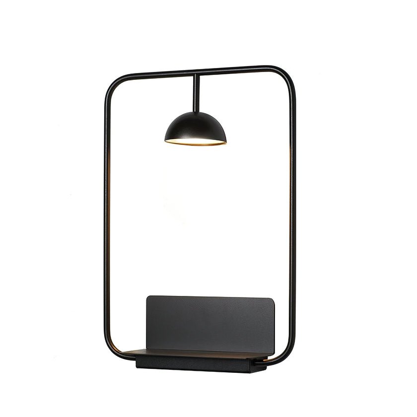 Modern LED Wall Sconce with Integrated Display Shelf Functional Metal Downlight Wall Lamp