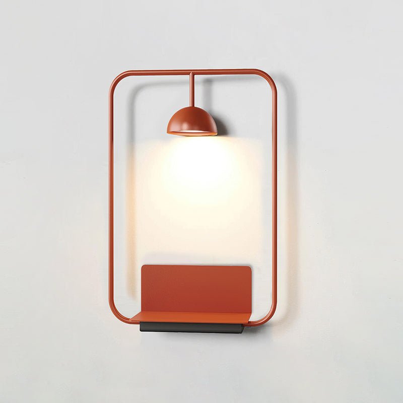 Modern LED Wall Sconce with Integrated Display Shelf Functional Metal Downlight Wall Lamp