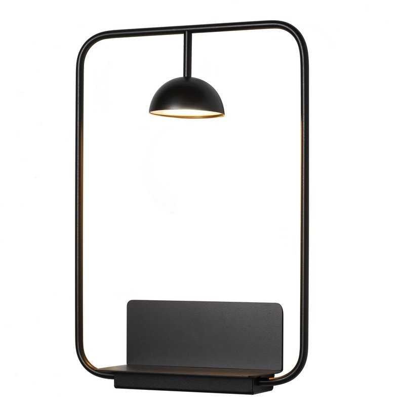 Modern LED Wall Sconce with Integrated Display Shelf Functional Metal Downlight Wall Lamp