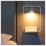 Modern LED Wall Sconce with Integrated Display Shelf Functional Metal Downlight Wall Lamp