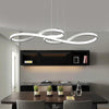 Modern LED Wave Design Sputnik Semi Flush Mount Chandelier Metal Silica Gel Ceiling Light