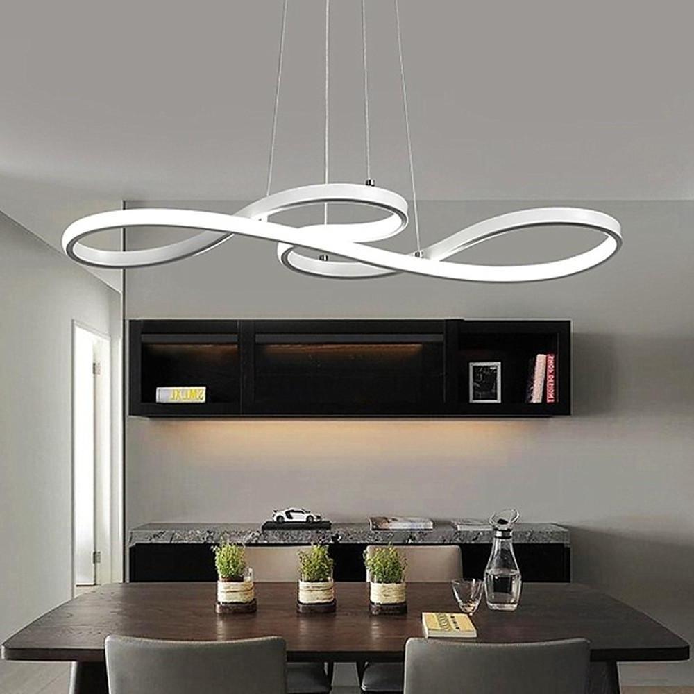 Modern LED Wave Design Sputnik Semi Flush Mount Chandelier Metal Silica Gel Ceiling Light