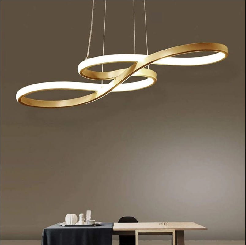 Modern LED Wave Design Sputnik Semi Flush Mount Chandelier Metal Silica Gel Ceiling Light