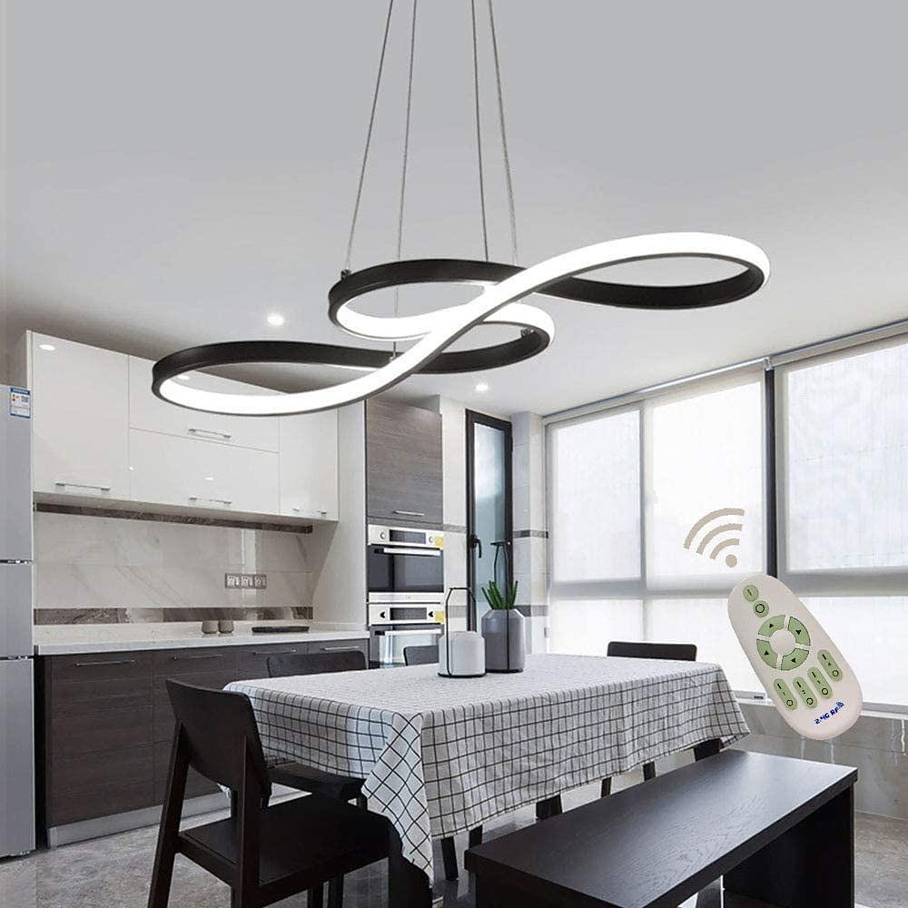 Modern LED Wave Design Sputnik Semi Flush Mount Chandelier Metal Silica Gel Ceiling Light