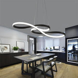 Modern LED Wave Design Sputnik Semi Flush Mount Chandelier Metal Silica Gel Ceiling Light