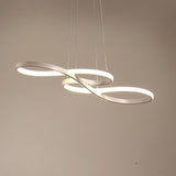Modern LED Wave Design Sputnik Semi Flush Mount Chandelier Metal Silica Gel Ceiling Light