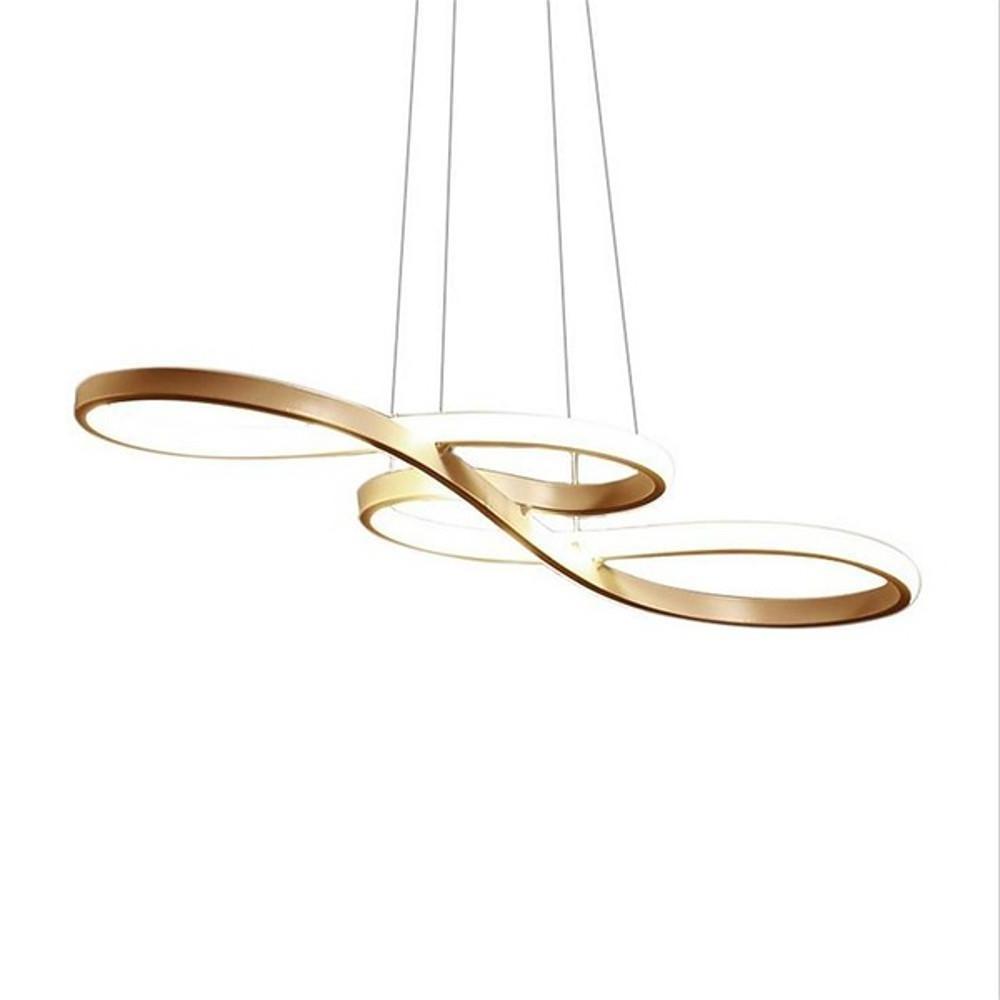 Modern LED Wave Design Sputnik Semi Flush Mount Chandelier Metal Silica Gel Ceiling Light