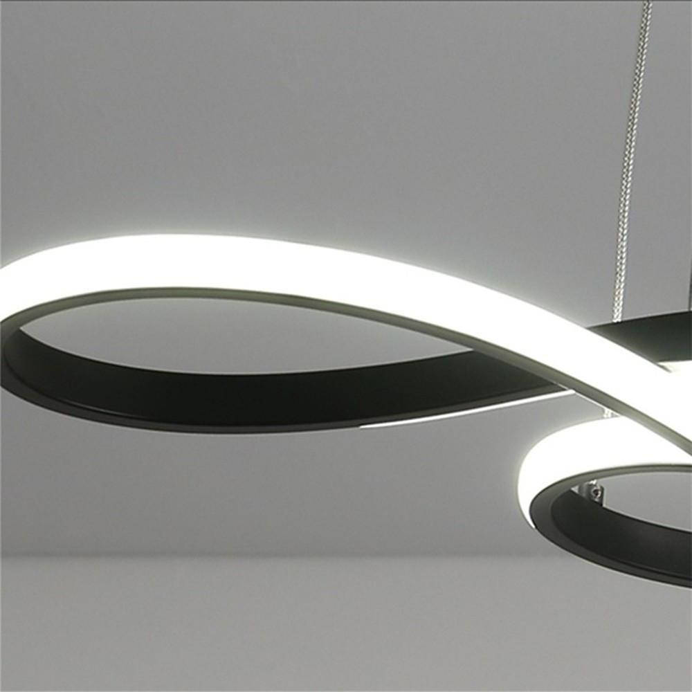 Modern LED Wave Design Sputnik Semi Flush Mount Chandelier Metal Silica Gel Ceiling Light