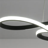 Modern LED Wave Design Sputnik Semi Flush Mount Chandelier Metal Silica Gel Ceiling Light