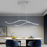 Modern LED Wave Pendant Light Linear Branch Island Chandelier for Kitchen and Dining