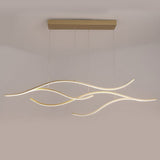 Modern LED Wave Pendant Light Linear Branch Island Chandelier for Kitchen and Dining