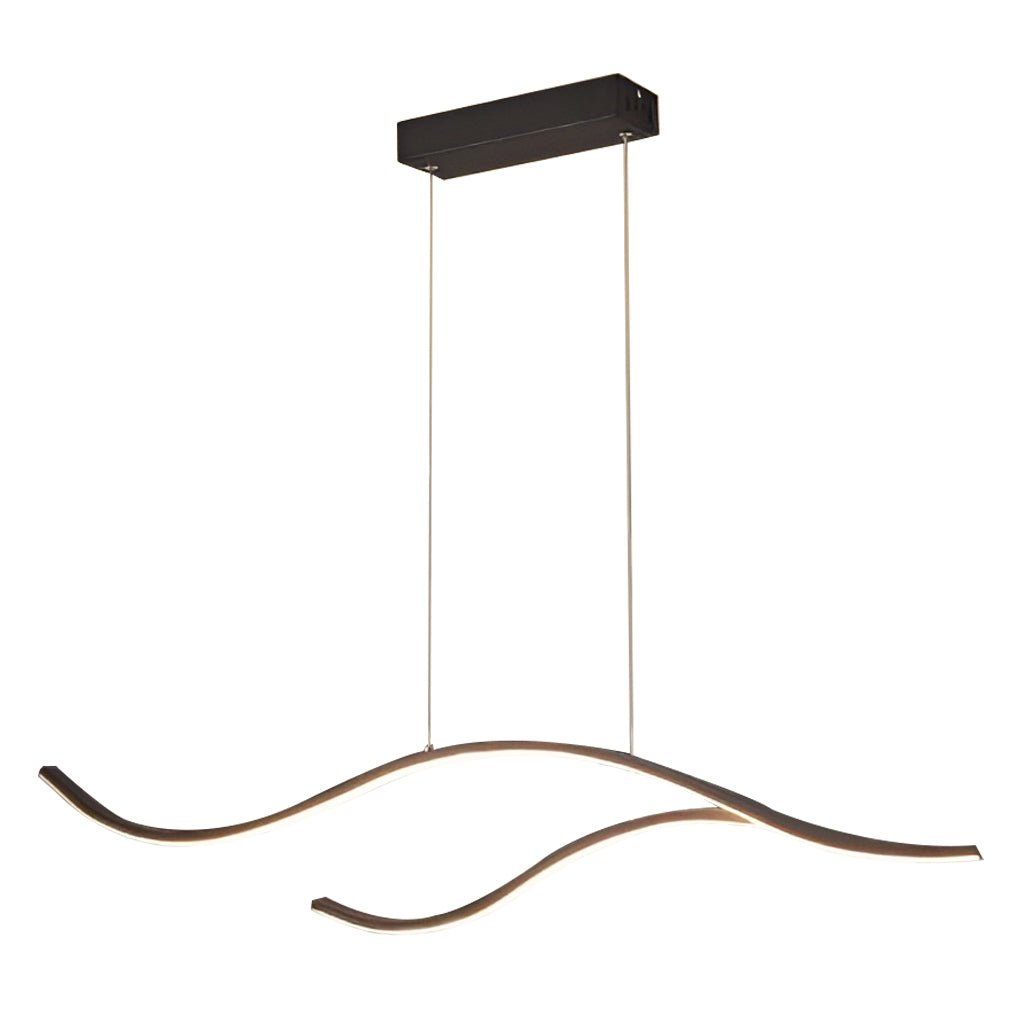 Modern LED Wave Pendant Light Linear Branch Island Chandelier for Kitchen and Dining