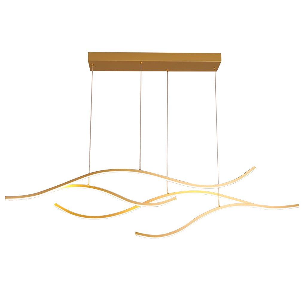 Modern LED Wave Pendant Light Linear Branch Island Chandelier for Kitchen and Dining