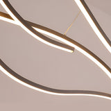Modern LED Wave Pendant Light Linear Branch Island Chandelier for Kitchen and Dining