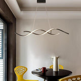 Modern LED Wave Pendant Light Minimalist Hanging Ceiling Fixture for Dining Room and Kitchen