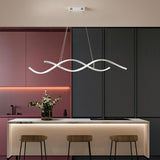 Modern LED Wave Pendant Light Minimalist Hanging Ceiling Fixture for Dining Room and Kitchen