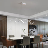 Modern LED Wave Pendant Light Minimalist Hanging Ceiling Fixture for Dining Room and Kitchen