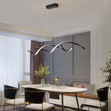 Modern LED Wave Pendant Light Minimalist Hanging Ceiling Fixture for Dining Room and Kitchen