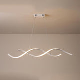 Modern LED Wave Pendant Light Minimalist Hanging Ceiling Fixture for Dining Room and Kitchen