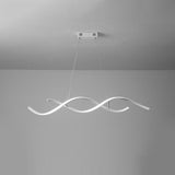 Modern LED Wave Pendant Light Minimalist Hanging Ceiling Fixture for Dining Room and Kitchen