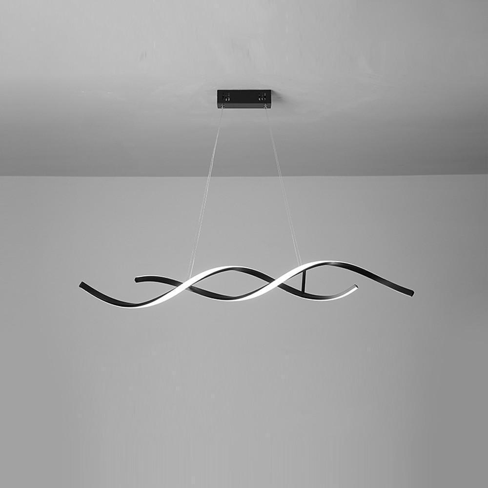 Modern LED Wave Pendant Light Minimalist Hanging Ceiling Fixture for Dining Room and Kitchen
