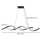 Modern LED Wave Pendant Light Minimalist Hanging Ceiling Fixture for Dining Room and Kitchen