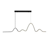 Modern LED Wave Pendant Light Nordic Linear Strip Chandelier for Dining Room Lighting