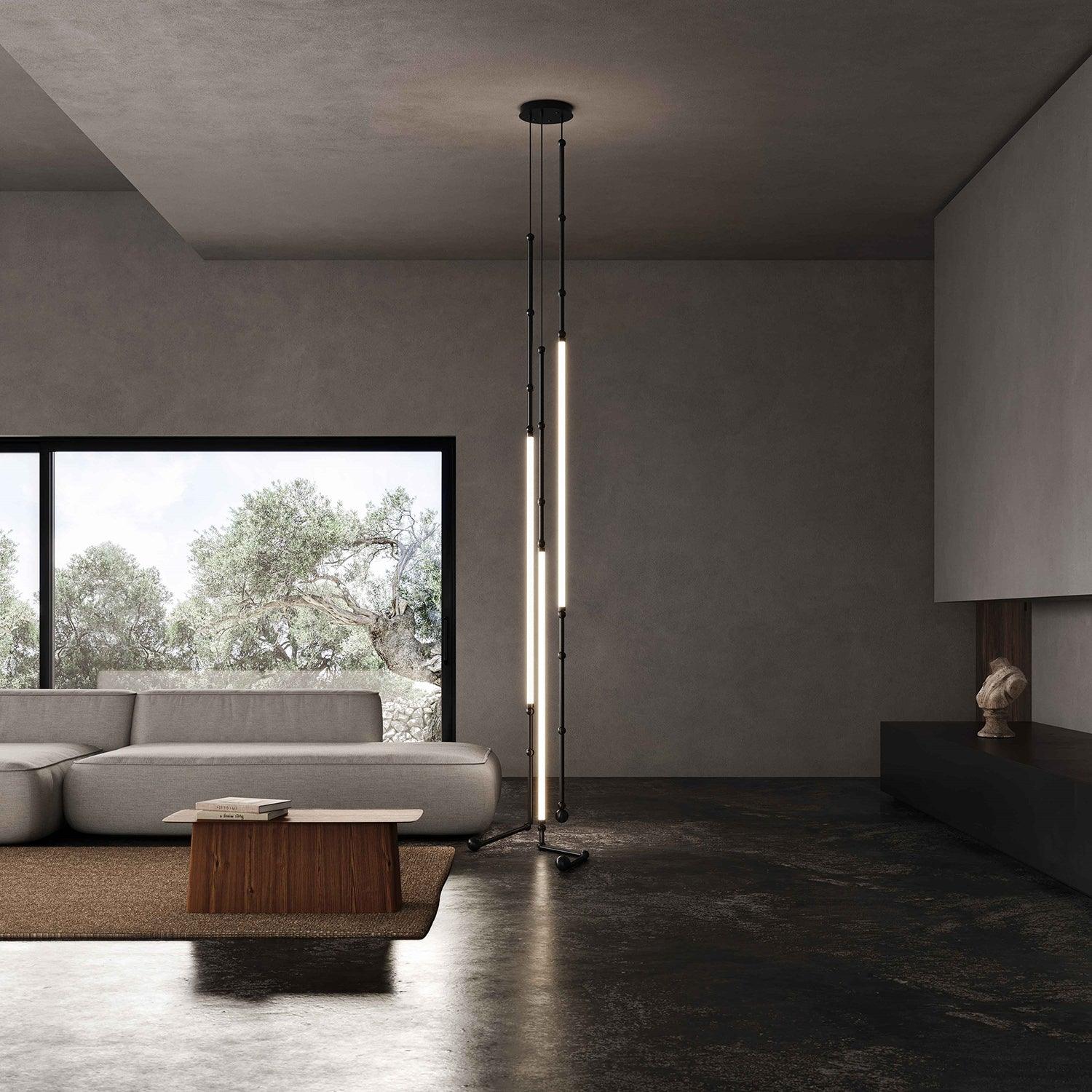 Modern Leda Geometric LED Chandelier with Flexible Necklace Design for Dining Room