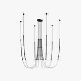 Modern Leda Geometric LED Chandelier with Flexible Necklace Design for Dining Room