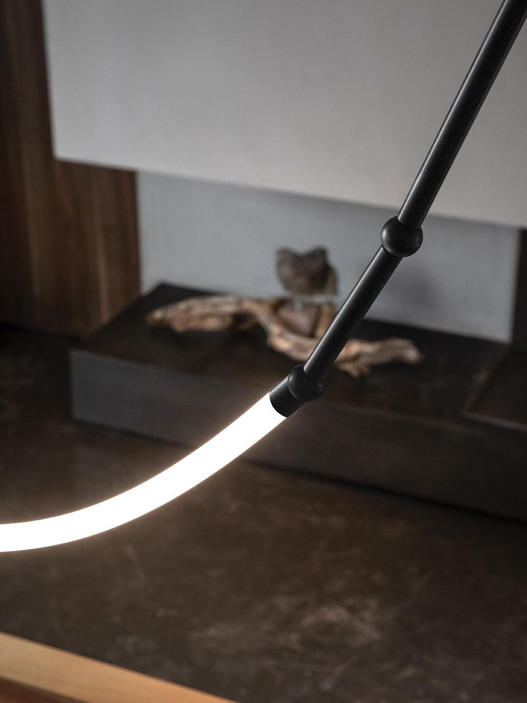 Modern Leda Geometric LED Chandelier with Flexible Necklace Design for Dining Room